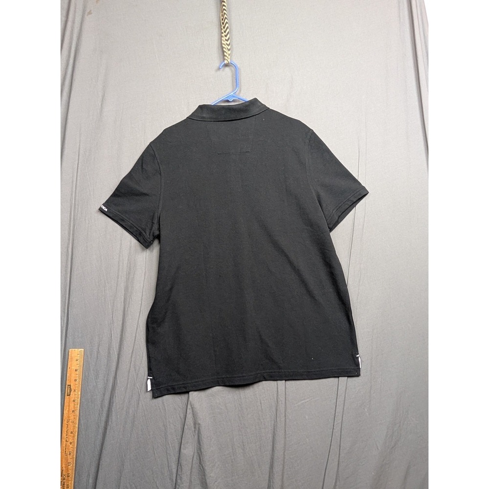 Nautica Polo Men's Sz XL Black‎ Short Sleeve 1/4 Button Collared Shirt XLarge - Picture 5 of 7